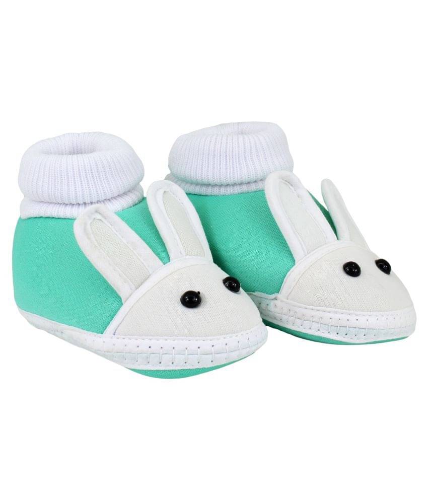     			Neska Moda Baby Unisex Rabbit Mint Booties/Shoes For 0 To 12 Months Infants-BT16