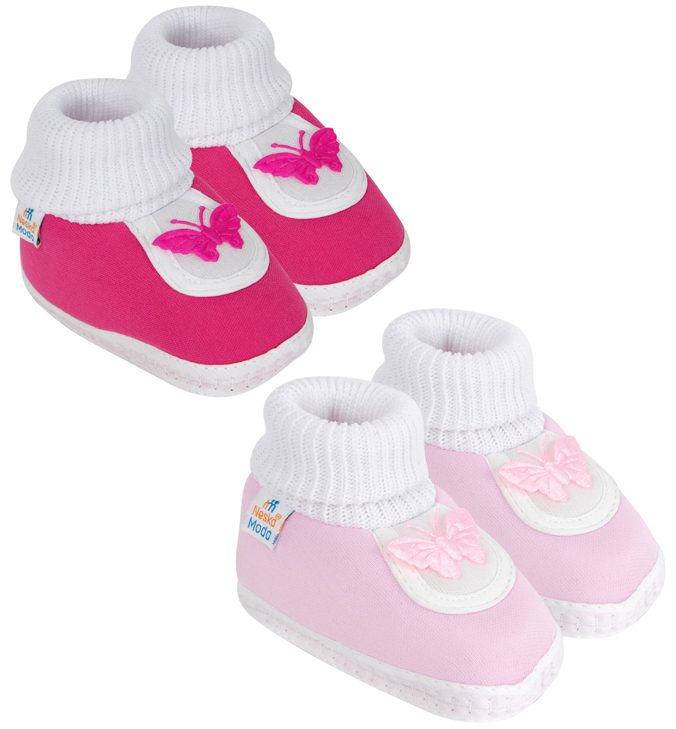 Neska Moda Baby Unisex Set Of 2 Pair Booties for 0 to 3 Months (Pink,Pink) -BT377andBT381 - Casual Shoes | Buy online on ZillyBuy