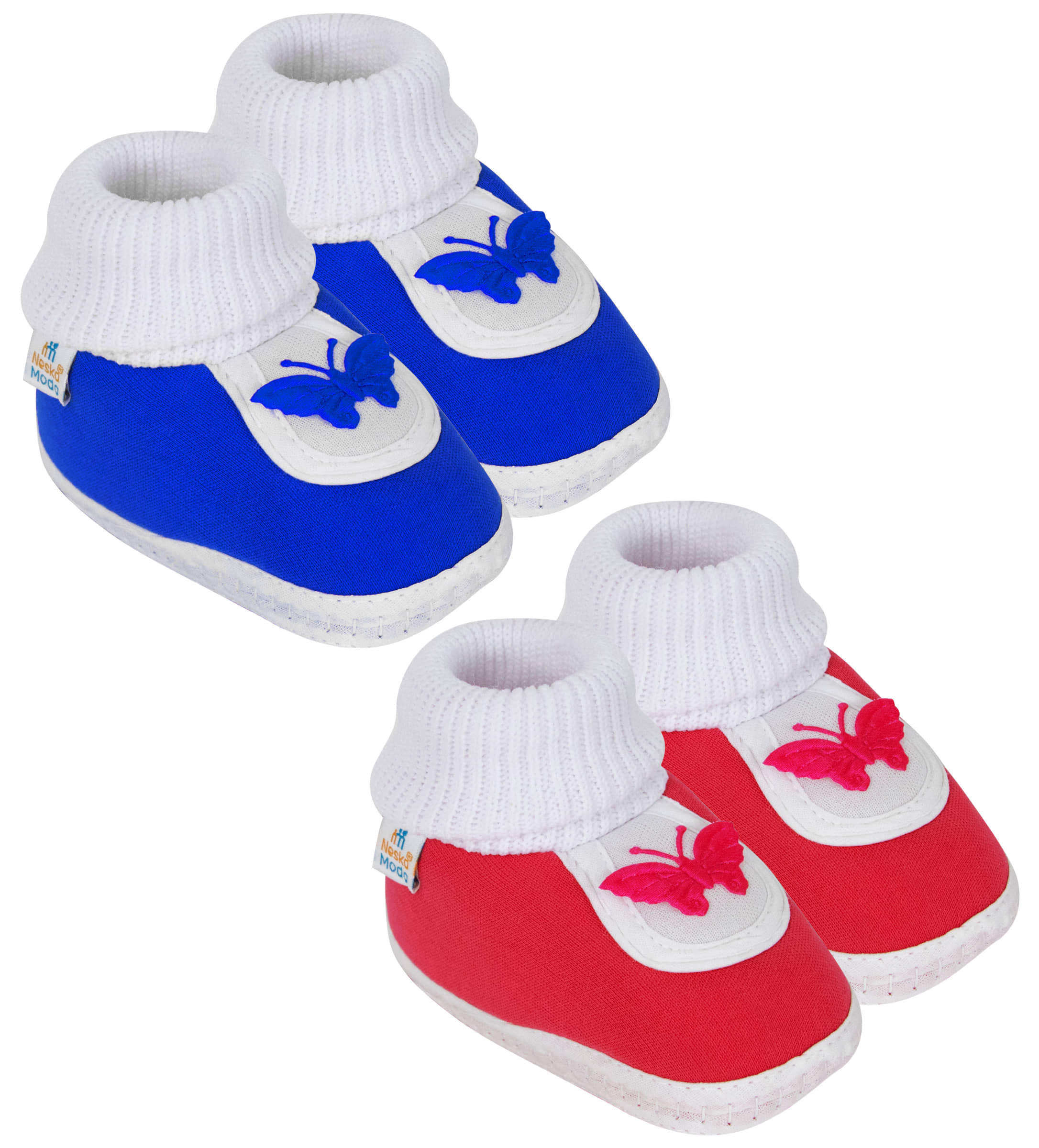 Neska Moda Baby Unisex Set Of 2 Pair Booties for 0 to 3 Months (Blue,Red) -BT378andBT380 - Casual Shoes | Buy online on ZillyBuy
