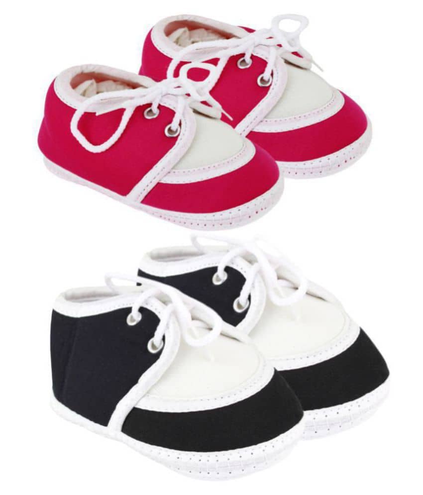 Neska Moda Pack Of 2 Baby Infant Soft  Black and Pink Booties For Age Group 0 To 12 Months - Casual Shoes | Buy online on ZillyBuy