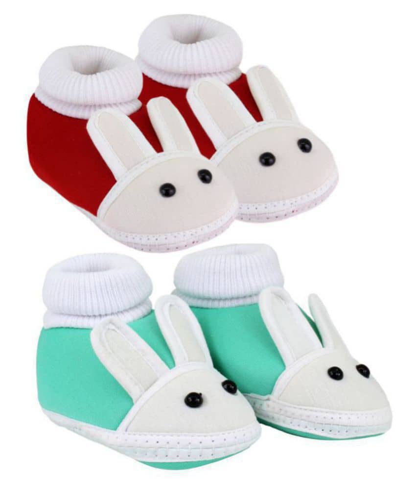 Neska Moda Pack Of 2 Baby Infant Soft Green and Maroon Booties For Age Group 0 To 12 Months - Casual Shoes | Buy online on ZillyBuy
