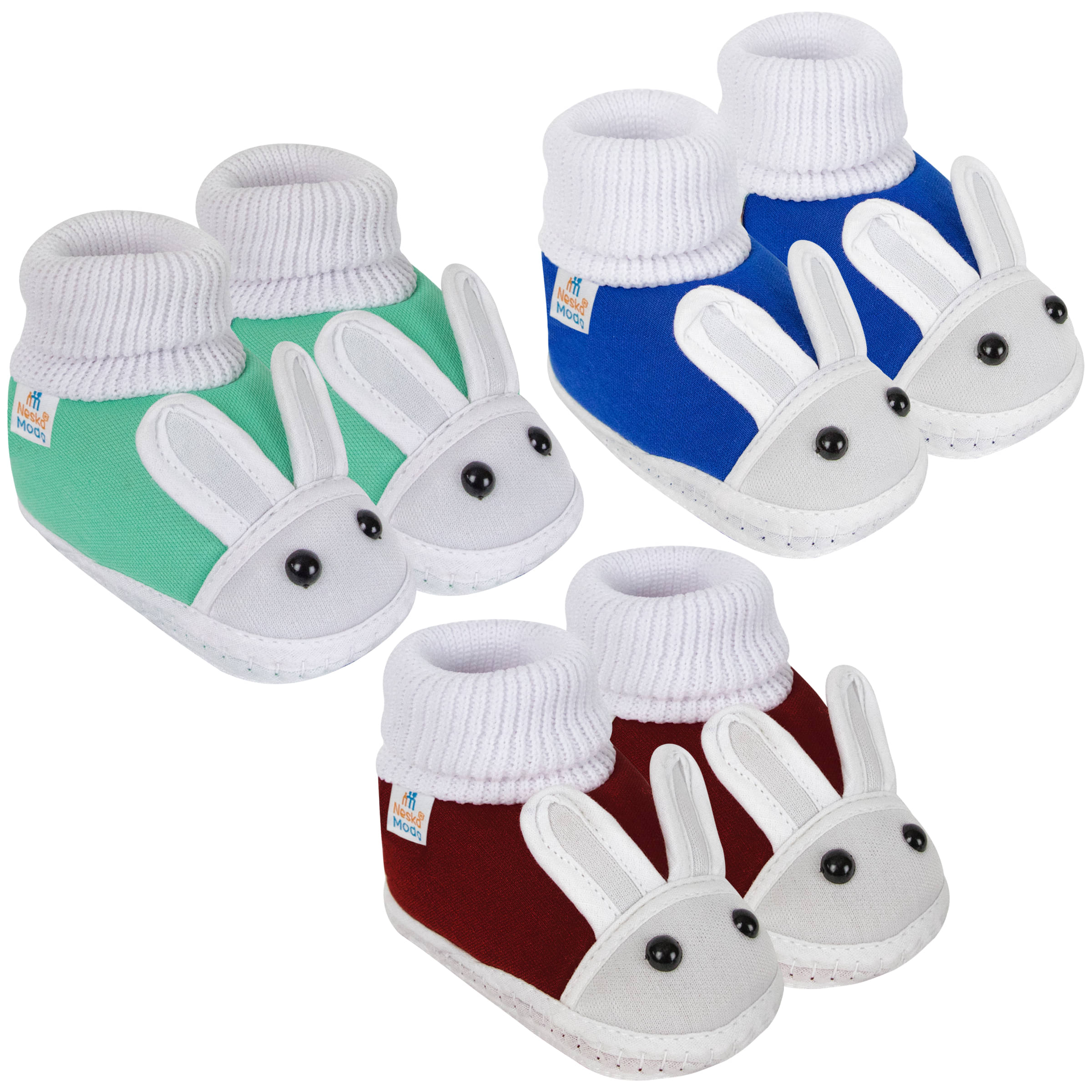     			Neska Moda Unisex Booties For 6 To 9 Months (Blue,Green,Maroon)