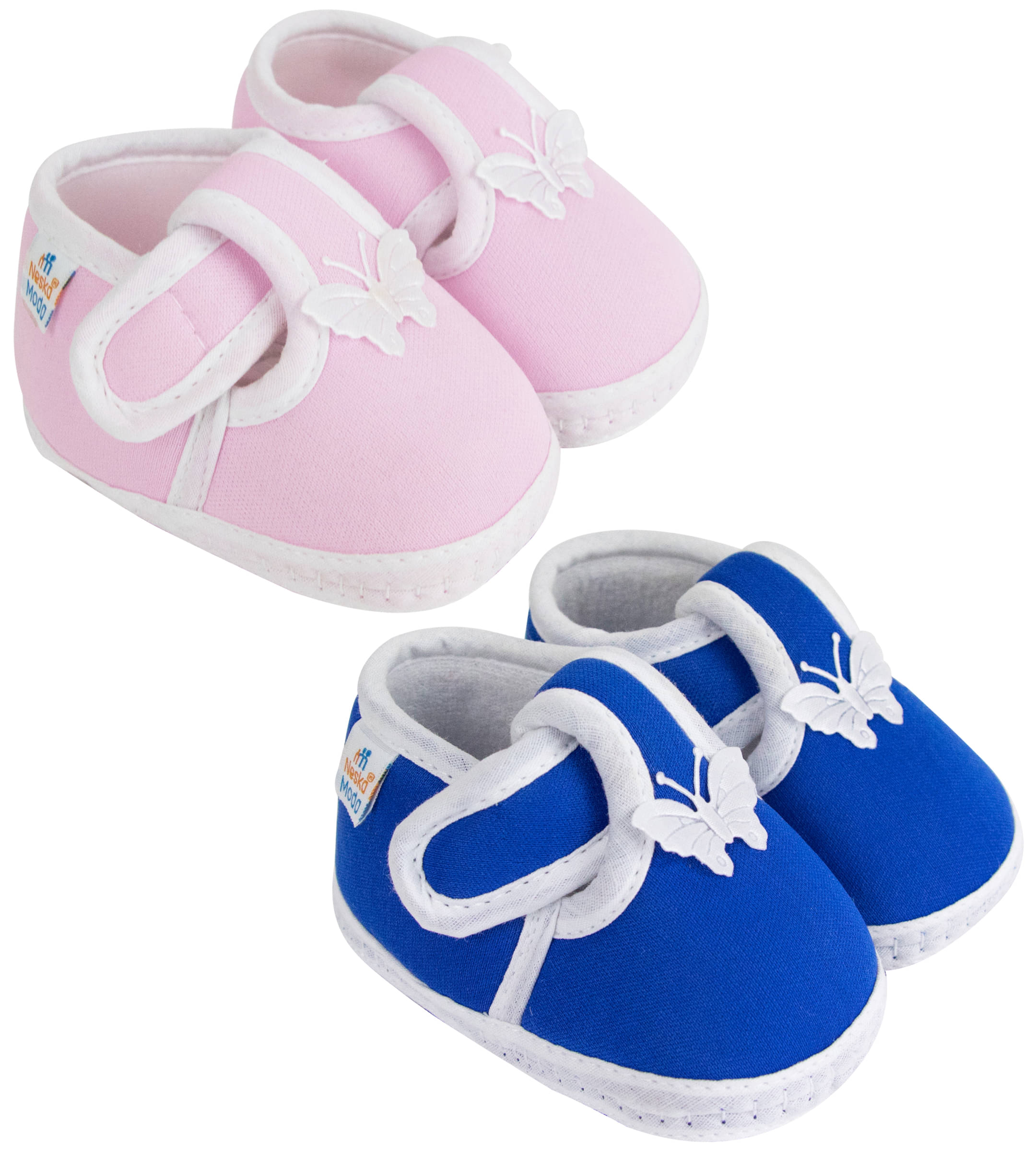     			Neska Moda Unisex Set Of 2 Pair Booties for 6 to 9 Months (Pink,Blue) -BT4andBT8