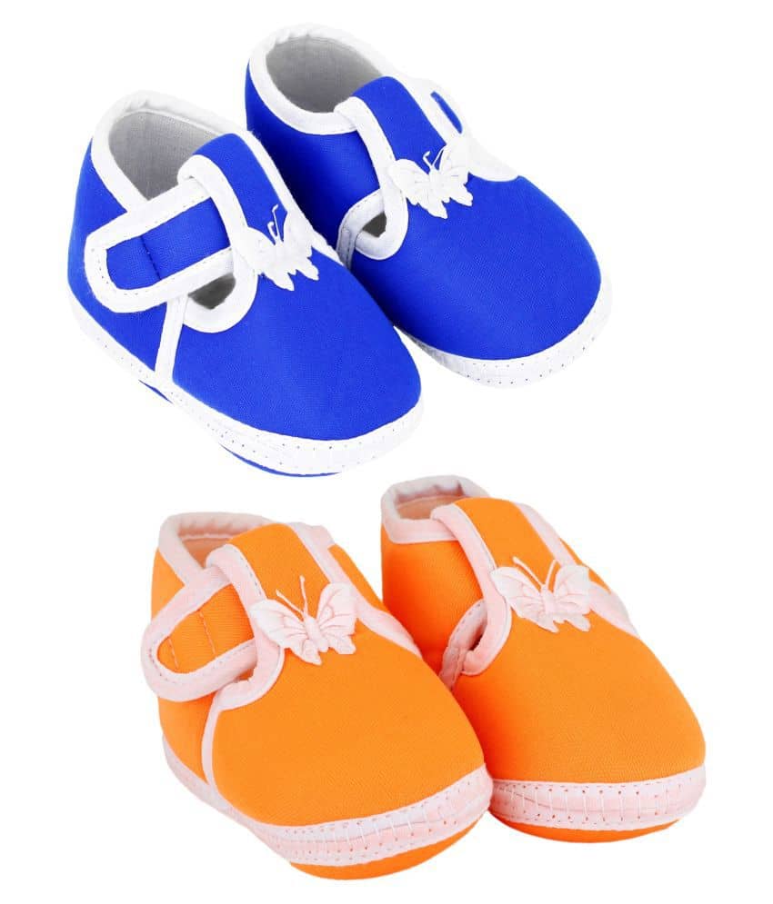 Neska Moda Unisex Set Of 2 Booties For 6 To 12 Months (Orange,Blue) - Casual Shoes | Buy online on ZillyBuy