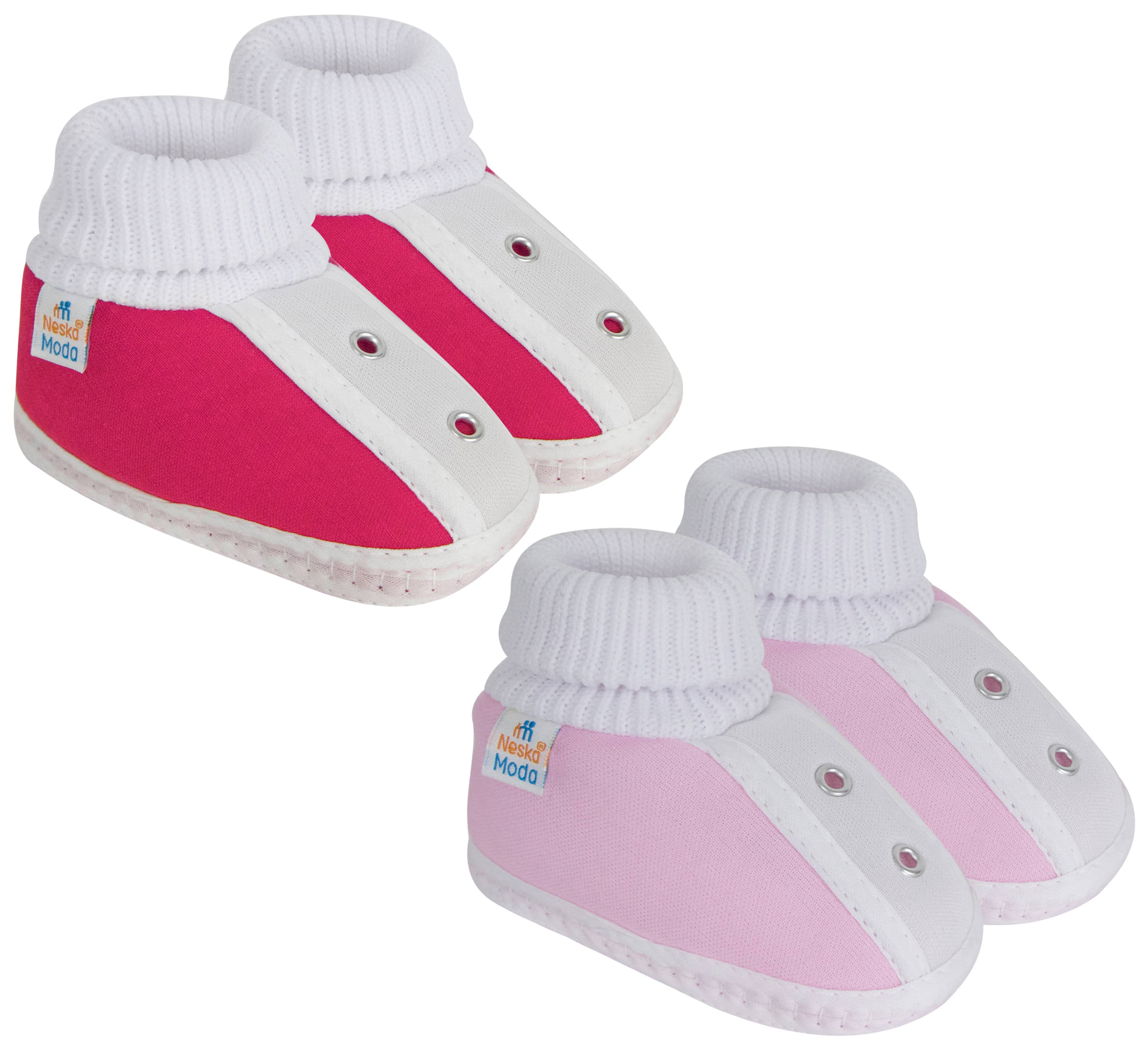     			Neska Moda Unisex Set Of 2 Pair Booties for 6 to 9 Months (Pink,Pink) -BT77andSK180