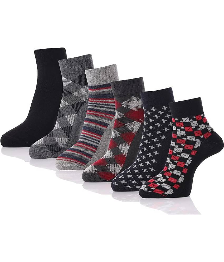RC. ROYAL CLASS - Cotton Men's Striped Multicolor Ankle Length Socks ( Pack of 6 )