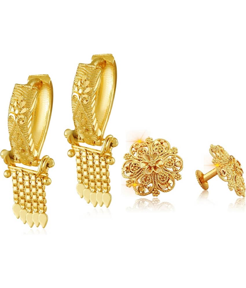 Vighnaharta Elegant Beautiful Gold Plated Clip on Bucket,basket Chand Bali and Screw Stud earring Combo For Women and Girls -VFJ1443-1086ERG - Earrings | Buy online on ZillyBuy