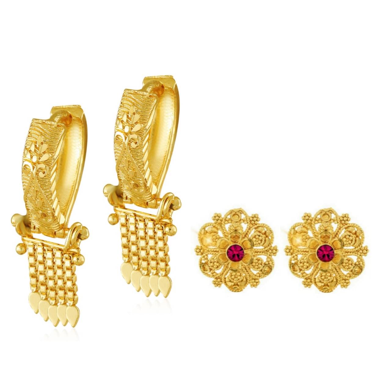 Vighnaharta Elegant Twinkling Beautiful Gold Plated Clip on Bucket,basket Chand Bali and Screw Stud earring Combo For Women and Girls -VFJ1140-1443ERG Vighnaharta Elegant Twinkling Beautiful Gold Plated Clip on Bucket,basket Chand Bali and Screw Stud earring Combo For Women and Girls -VFJ1140-1443ERG
