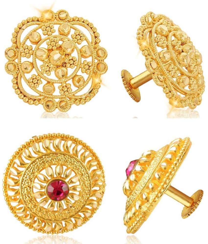 Vighnaharta Sizzling Charming Alloy Gold Plated Stud Earring Combo set For Women and Girls Pack of- 2 Pair Earrings- VFJ1124-1398ERG - Earrings | Buy online on ZillyBuy