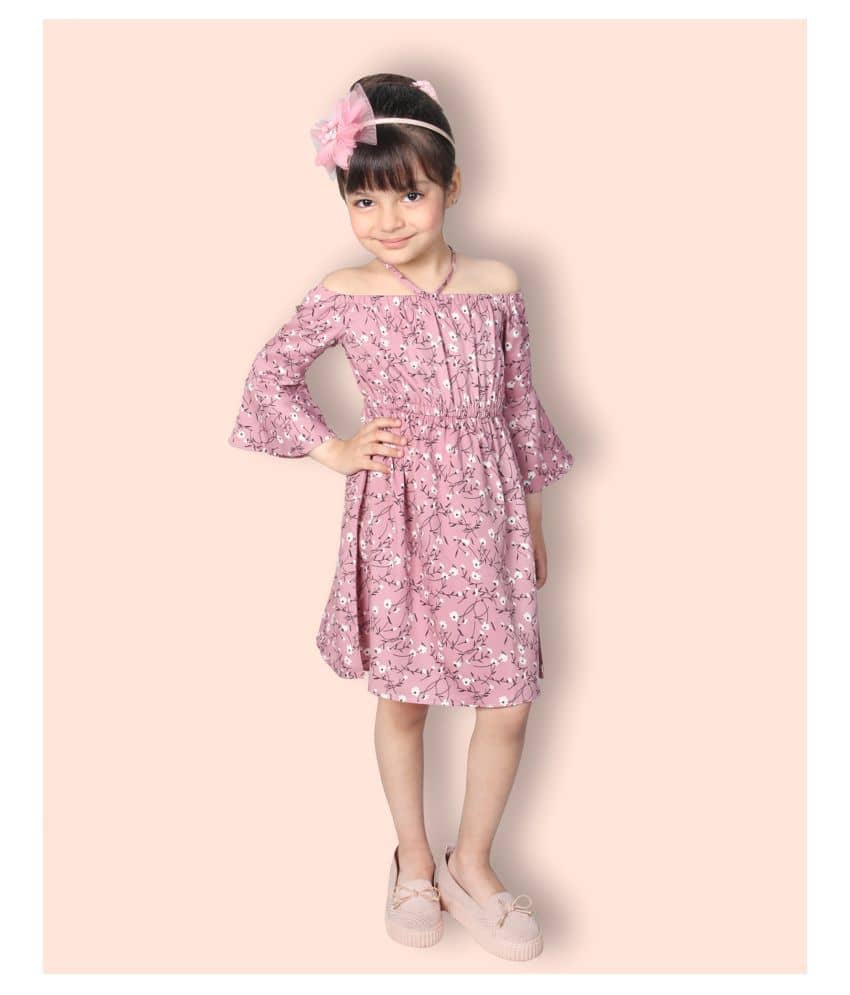Addyvero Cotton A-line For Girls ( Pack of 1 , Pink )