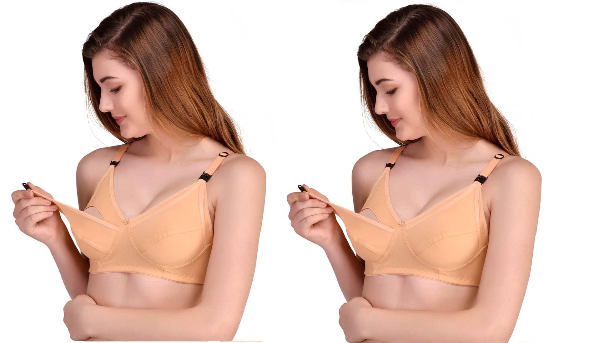     			Desiprime Pack of 2 Poly Cotton Non Padded Women's Everyday Bra ( Beige )