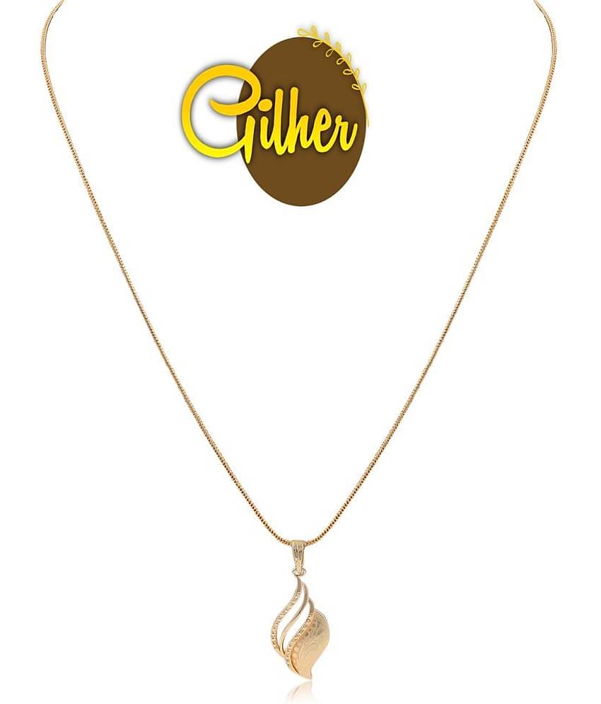 Gilher Gold Plated Daily Wear Locket+24 Inch Chain For Women And Girls.