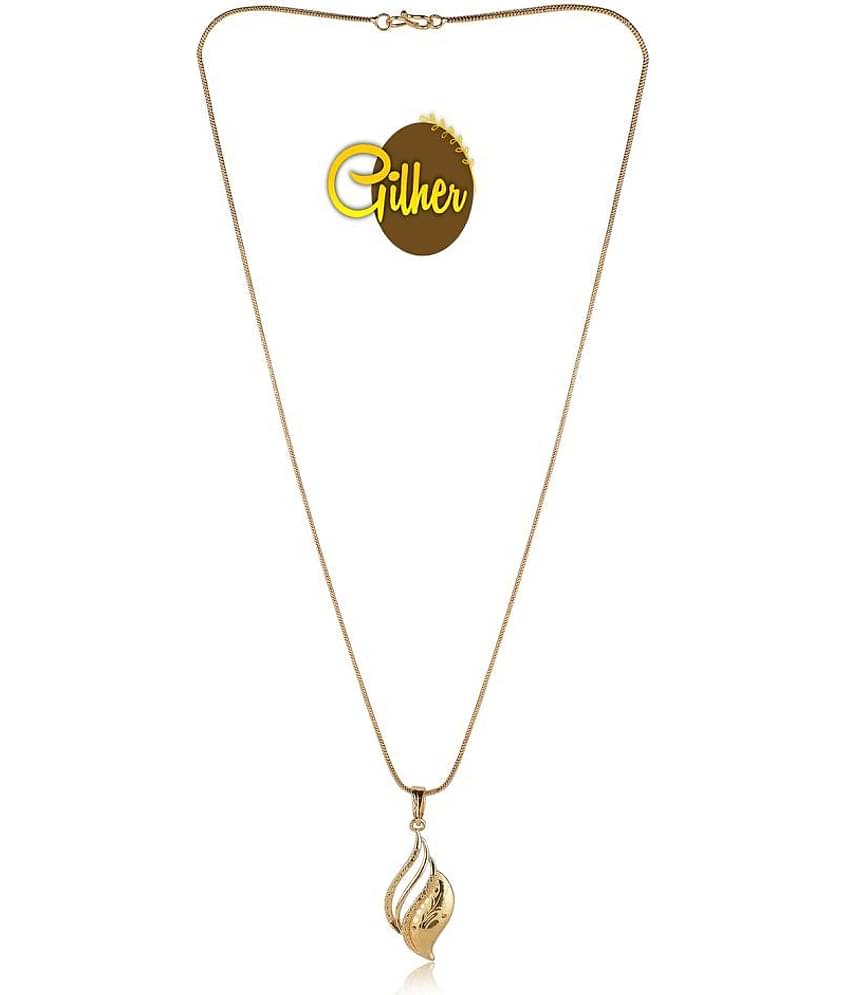 Gilher Gold Plated Daily Wear Locket+24 Inch Chain For Women And Girls.