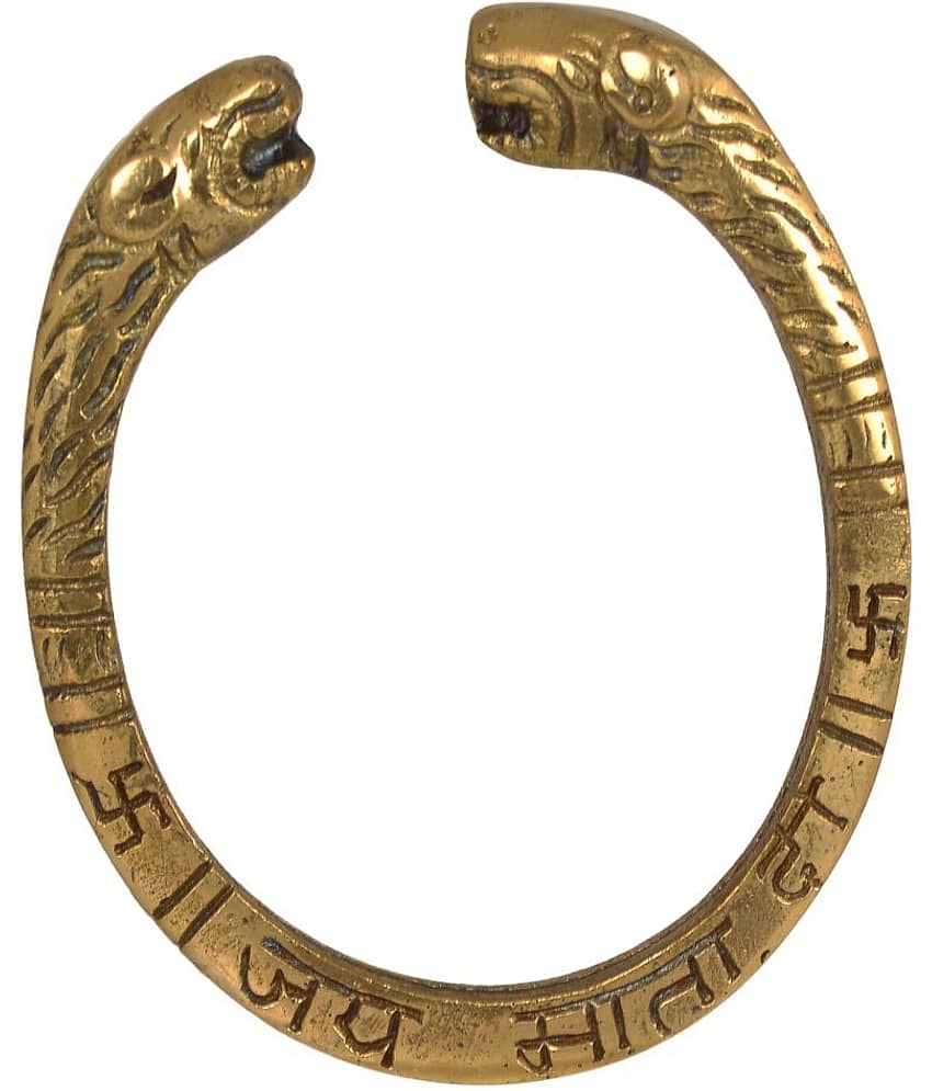 KESAR ZEMS PURE BRASS KADA Lion Face Wrist Band Engraved With "JAY MATA DI" For Unisex {Diameter 6 CM} Golden. - Bangles & Bracelets | Buy online on ZillyBuy