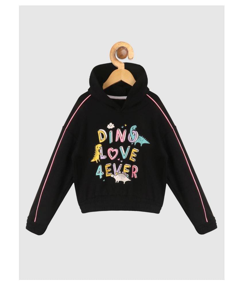     			Lazy Shark Girls Cotton Blend Sweatshirt ( Black )