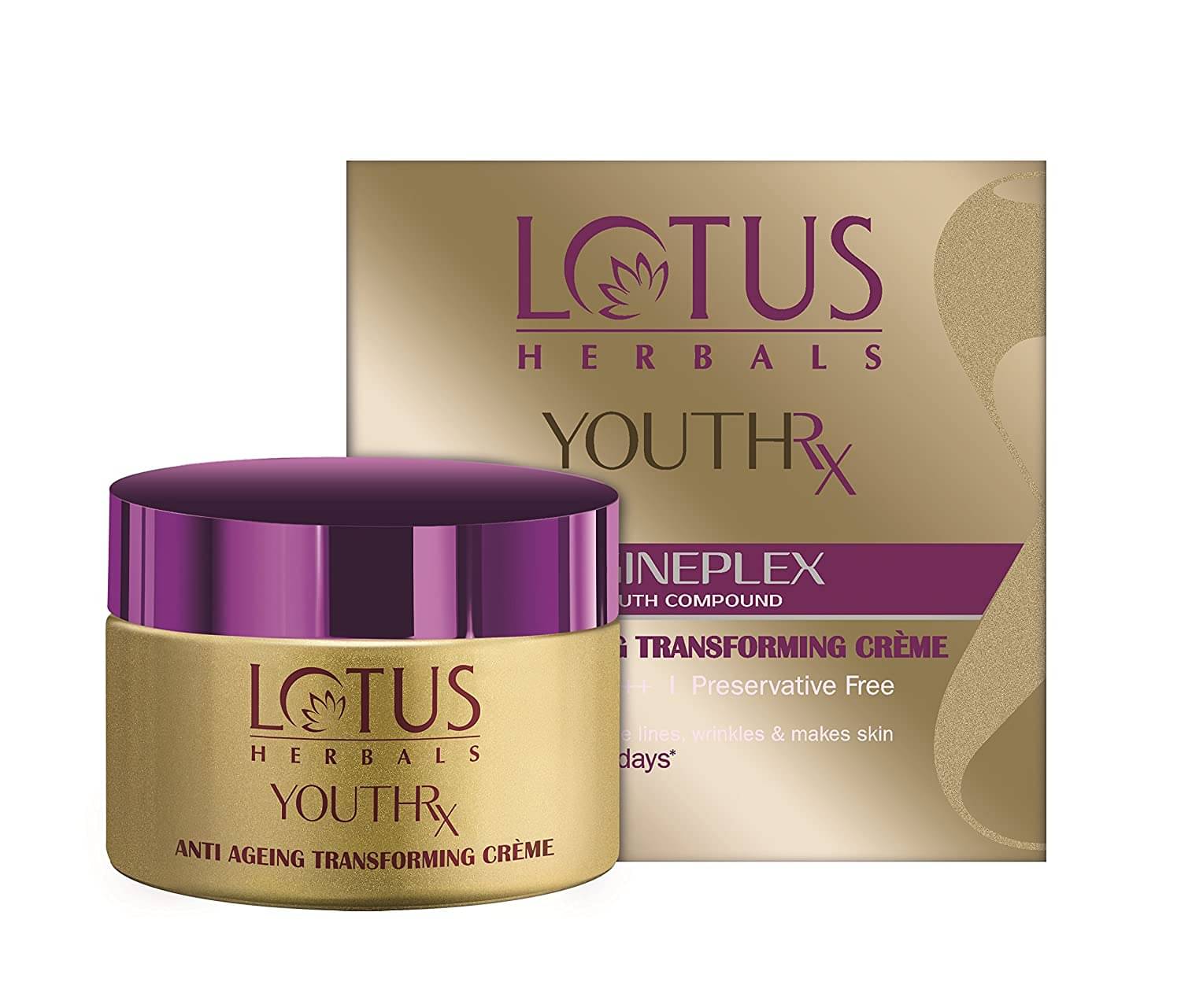 Lotus Herbals Youthrx Anti Ageing Transforming Cream Spf 25 , Pa+++ , Preservative Free , 50G Lotus Herbals Youthrx Anti Ageing Transforming Cream Spf 25 , Pa+++ , Preservative Free , 50G