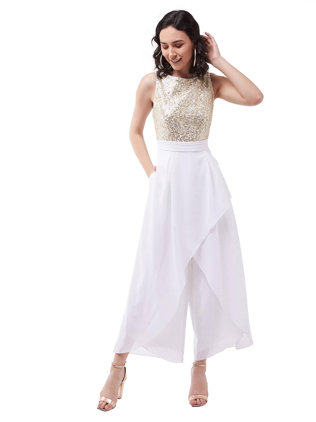     			Miss Chase - Off White Polyester Regular Fit Women's Jumpsuit ( Pack of 1 )