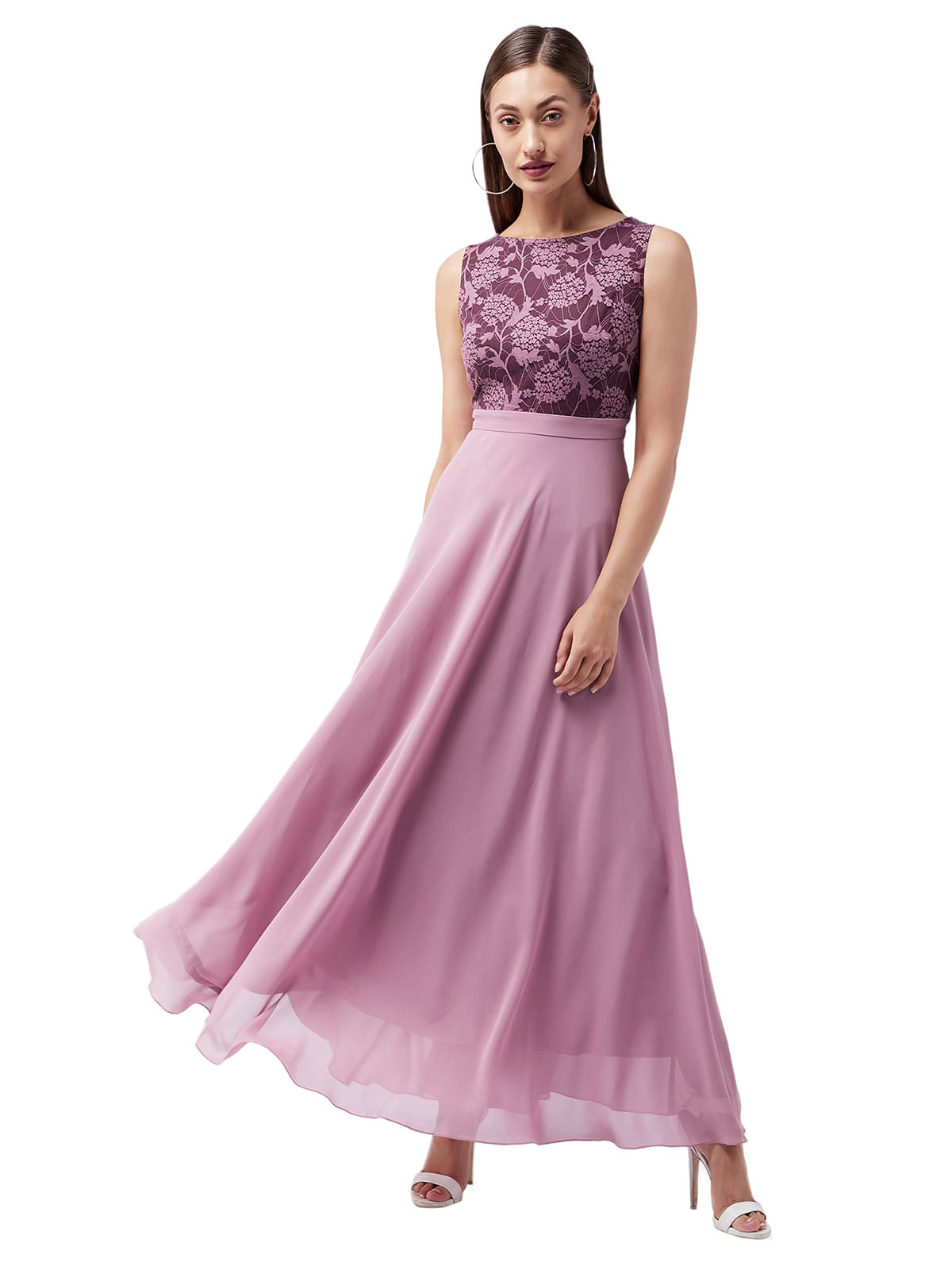 Miss Chase Women Polyester A-line Dress ( Purple ) Miss Chase Women Polyester A-line Dress ( Purple )