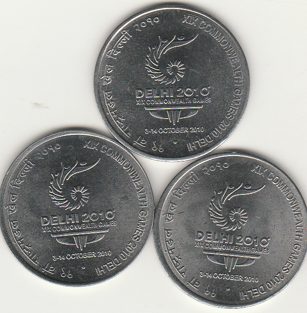 NUMISMATTECLY RARE AND COLLECTIBLE, TWO RUPEE -X1X COMMONWEALTH GAMES -2010-DELHI ,COMMOMORATIVE STEEL THREE COIN SET C01N, IN UNC LIKE UNUSED CONDITION HIGHLY COLLECTIBLE HIGH GRADE ,PLEASE CHECK PICTURE CAREFULLY NUMISMATTECLY RARE AND COLLECTIBLE, TWO RUPEE -X1X COMMONWEALTH GAMES -2010-DELHI ,COMMOMORATIVE STEEL THREE COIN SET C01N, IN UNC LIKE UNUSED CONDITION HIGHLY COLLECTIBLE HIGH GRADE ,PLEASE CHECK PICTURE CAREFULLY