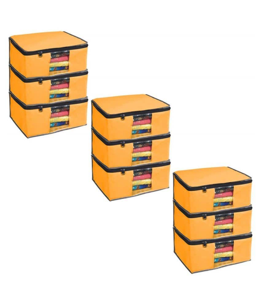 SH. NASIMA  Wardrobe Organiser,Saree Cover,Regular Cloth Storage Bag in Heavy Non woven Material PACK OF 9