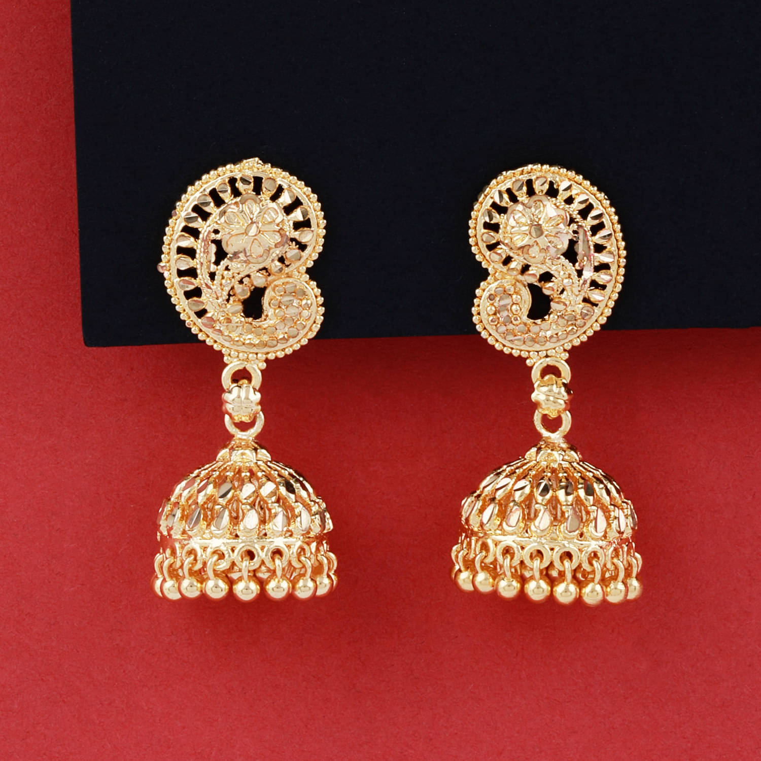     			Silver Shine Traditional Amazing Gold Plated Jhumka Earring For women Girls