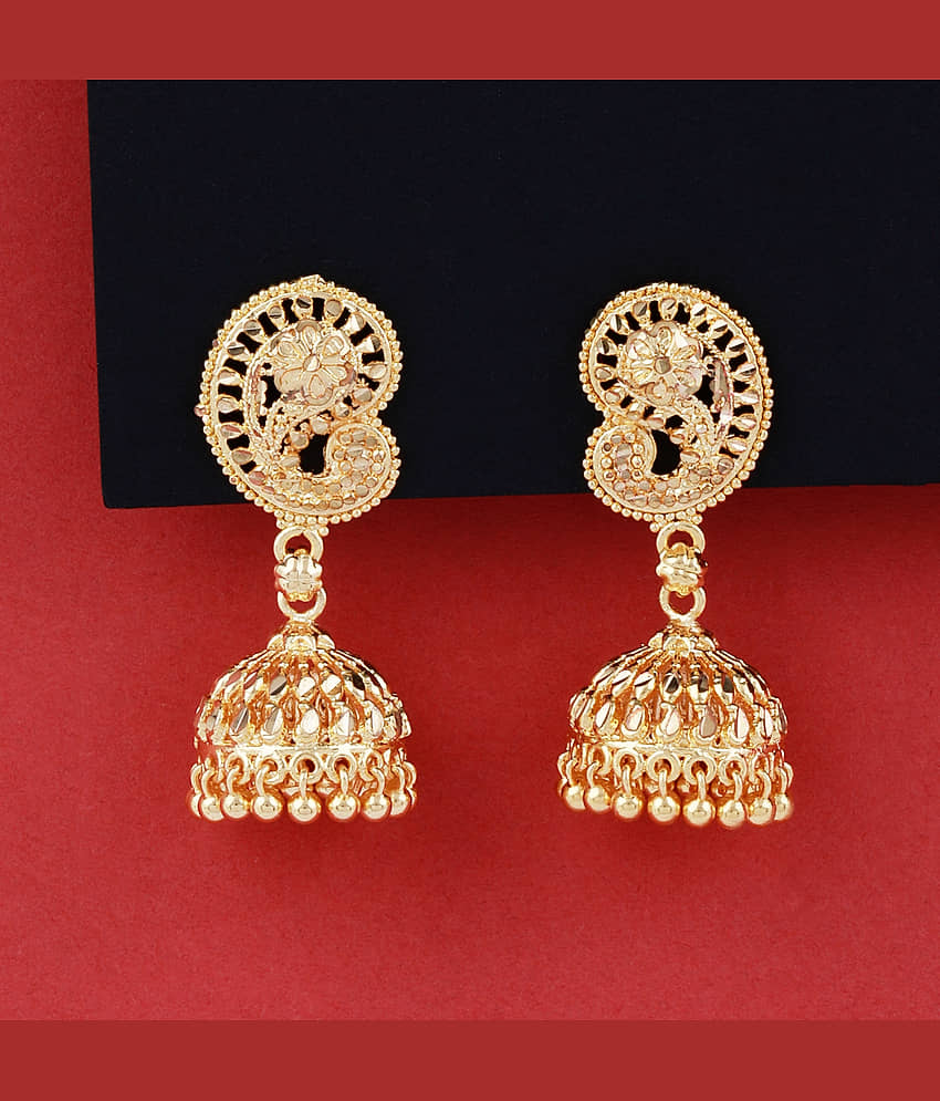 Silver Shine Traditional Amazing Gold Plated Jhumka Earring For women Girls - Earrings | Buy online on ZillyBuy