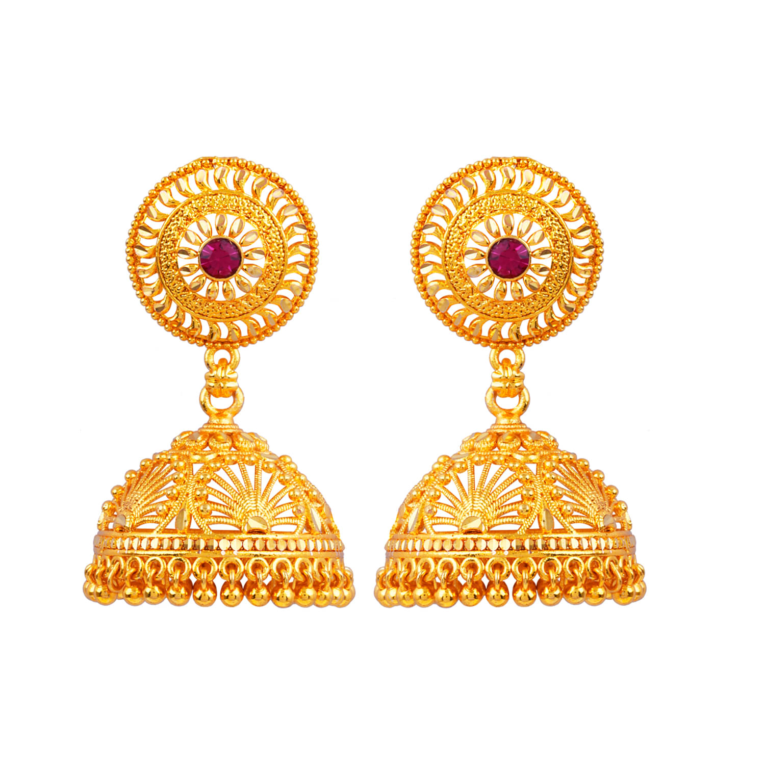     			Silver Shine Traditional Gold Plated Jhumka Earring For women Girls