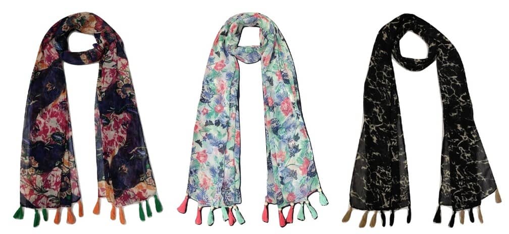 stolevilla Multi Printed Poly Cotton Yarn Stoles - Dupattas & Shawls | Buy online on ZillyBuy
