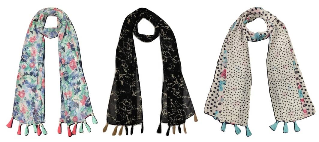 stolevilla Multi Printed Poly Cotton Yarn Stoles - Dupattas & Shawls | Buy online on ZillyBuy
