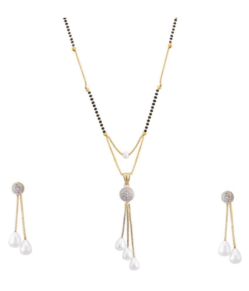 Sukkhi Dazzling Gold Plated Pearl Mangalsutra Set for Women Sukkhi Dazzling Gold Plated Pearl Mangalsutra Set for Women