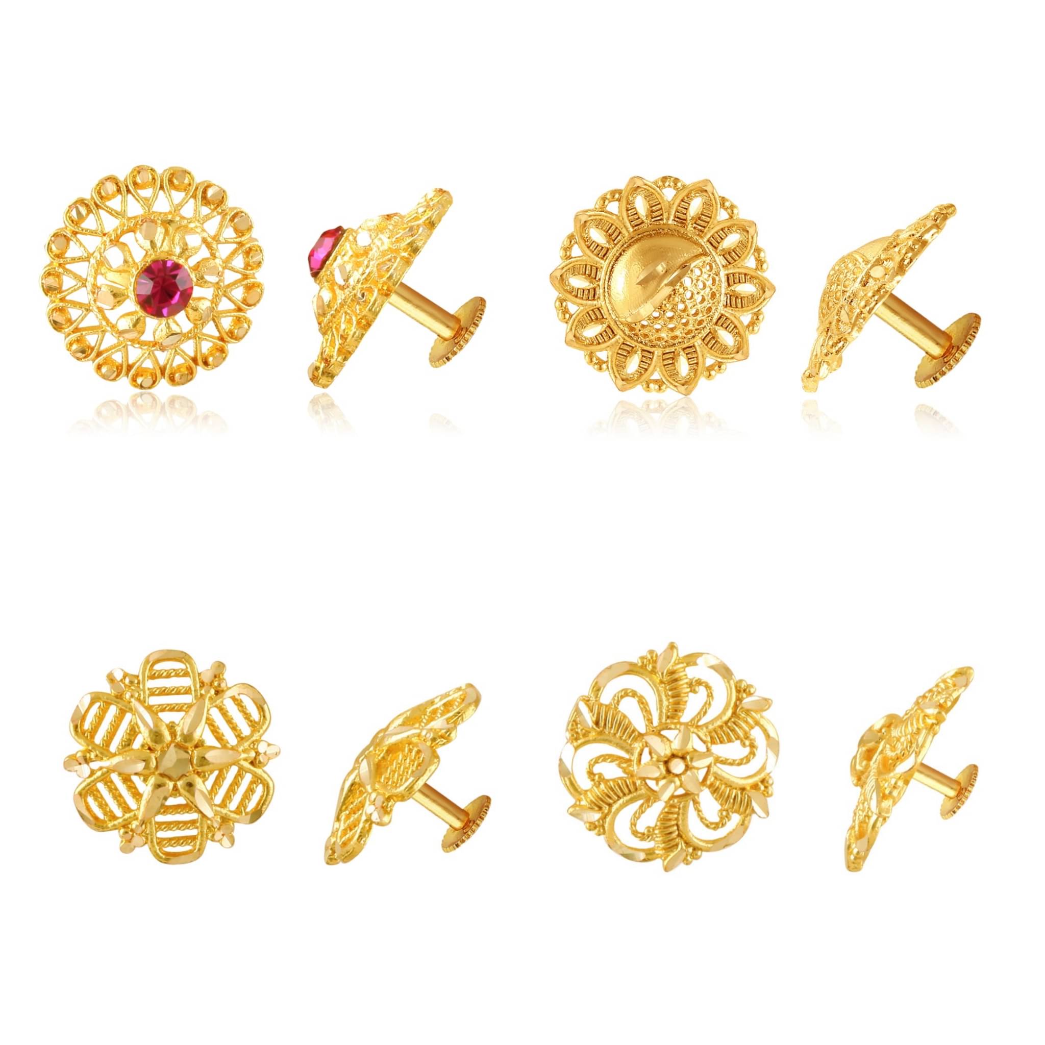     			Vighnaharta Twinkling Charming Alloy Gold Plated Stud Earring Combo set For Women and Girls ( Pack of- 4 Pair Earrings)-VFJ1308-1396-1430-1431ERG