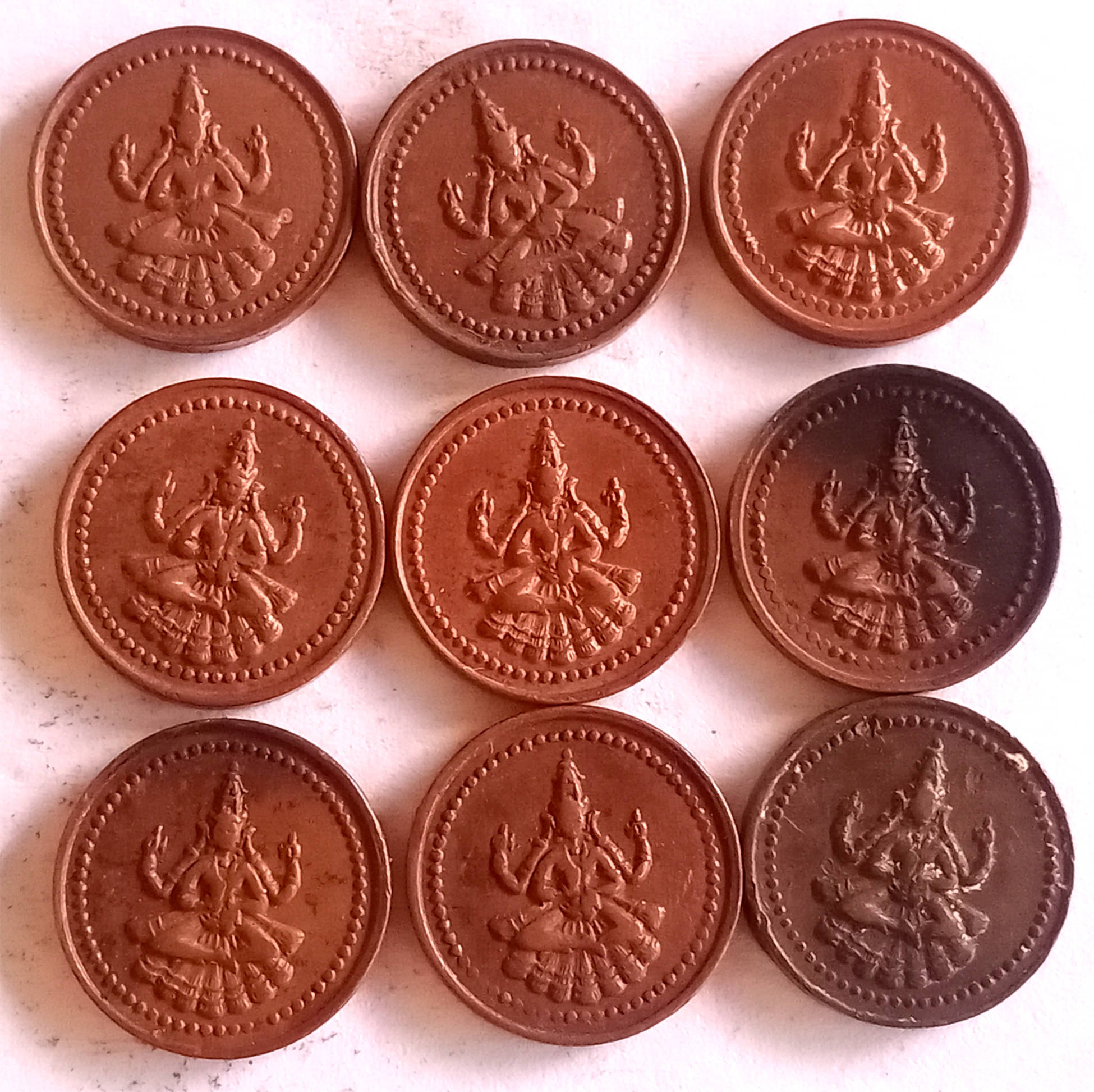     			10 Pieces lot -  Pudukkottai, TAMIL NADU , Princely state of 1 Amman Cash - Martanda Bhairava (1889-1906) Copper • 1.25 g • ⌀ 11.5 mm KM# 6, Y# 1 - INDIA