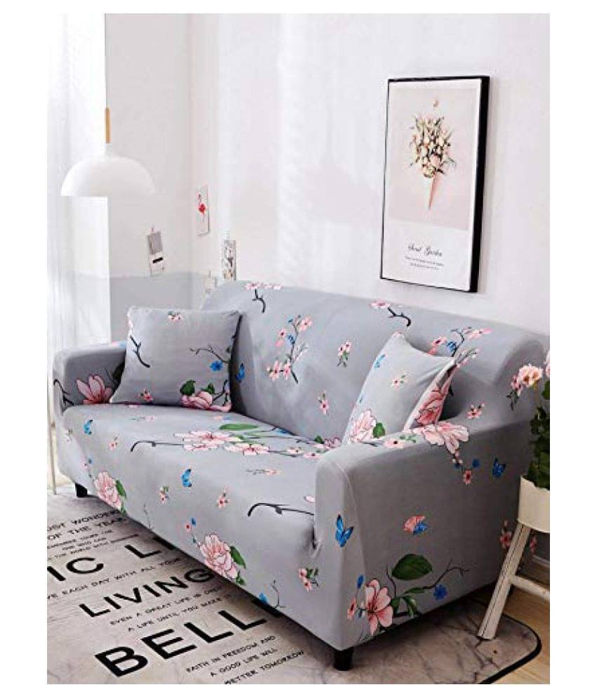 House Of Quirk 2 Seater Gray Polyester Single Sofa Cover House Of Quirk 2 Seater Gray Polyester Single Sofa Cover