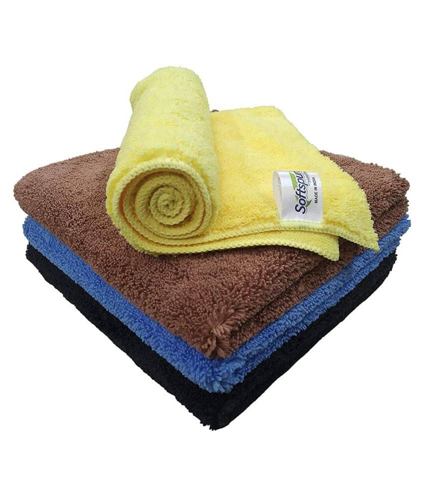 SOFTSPUN Microfiber High Loop Cleaning Cloths, 40x60 cms 4 pcs Towel Set 380 GSM (Multicolor). Thick Lint & Streak-Free Multipurpose Cloths.     			SOFTSPUN Microfiber High Loop Cleaning Cloths, 40x60 cms 4 pcs Towel Set 380 GSM (Multicolor). Thick Lint & Streak-Free Multipurpose Cloths.