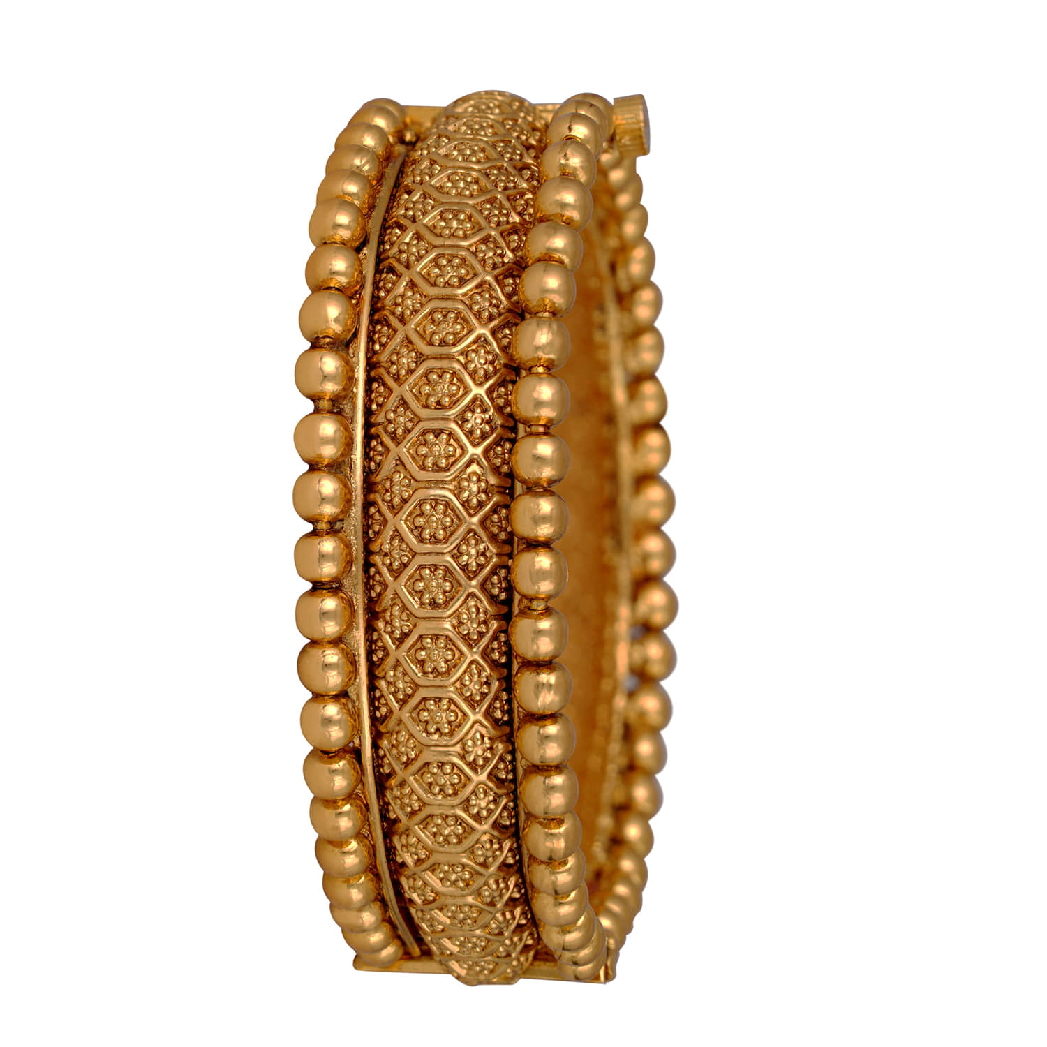 Ethnic 1 Gram Gold Plated Floral Design Openable Kada for women & Girls - Bangles & Bracelets | Buy online on ZillyBuy