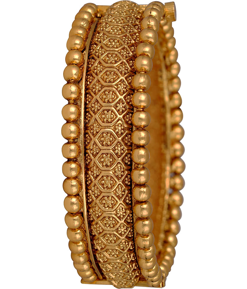 Ethnic 1 Gram Gold Plated Floral Design Openable Kada for women & Girls - Bangles & Bracelets | Buy online on ZillyBuy
