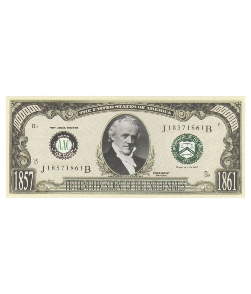     			NUMISMATTECLY RARE AND COLLECTIBLE. UNITED STATE OF AMERICA PRESIDENT SERIES-ONE MILLION -[1000000] -JAMES BUCHANAN ,15TH PRESIDENT OF THE UNITED STATES OF  AMERICA, YEAR-1857-1861. IN GOD WE TRUST  ,IN GEM UNC CONDITION ,HIGHLY COLLECTIBLE HIGH GRADE ,