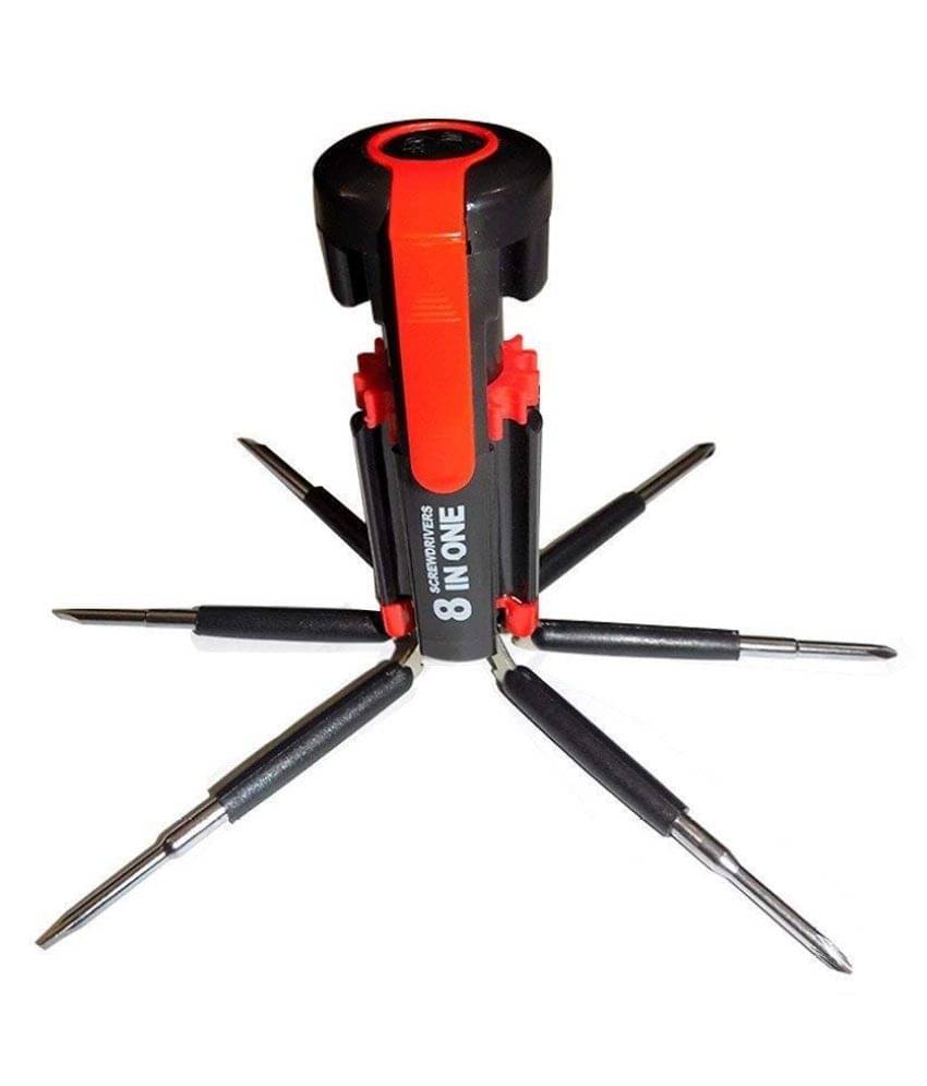     			DeoDap 8 in 1 Multi-Function Screwdriver Kit with LED Portable Torch (Multicolour, Medium)