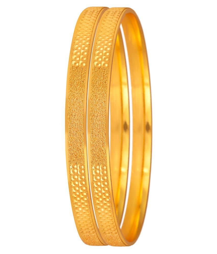 Ethnic 1 Gram Gold Plated Designer Bangle for women( set of 2) - Bangles & Bracelets | Buy online on ZillyBuy