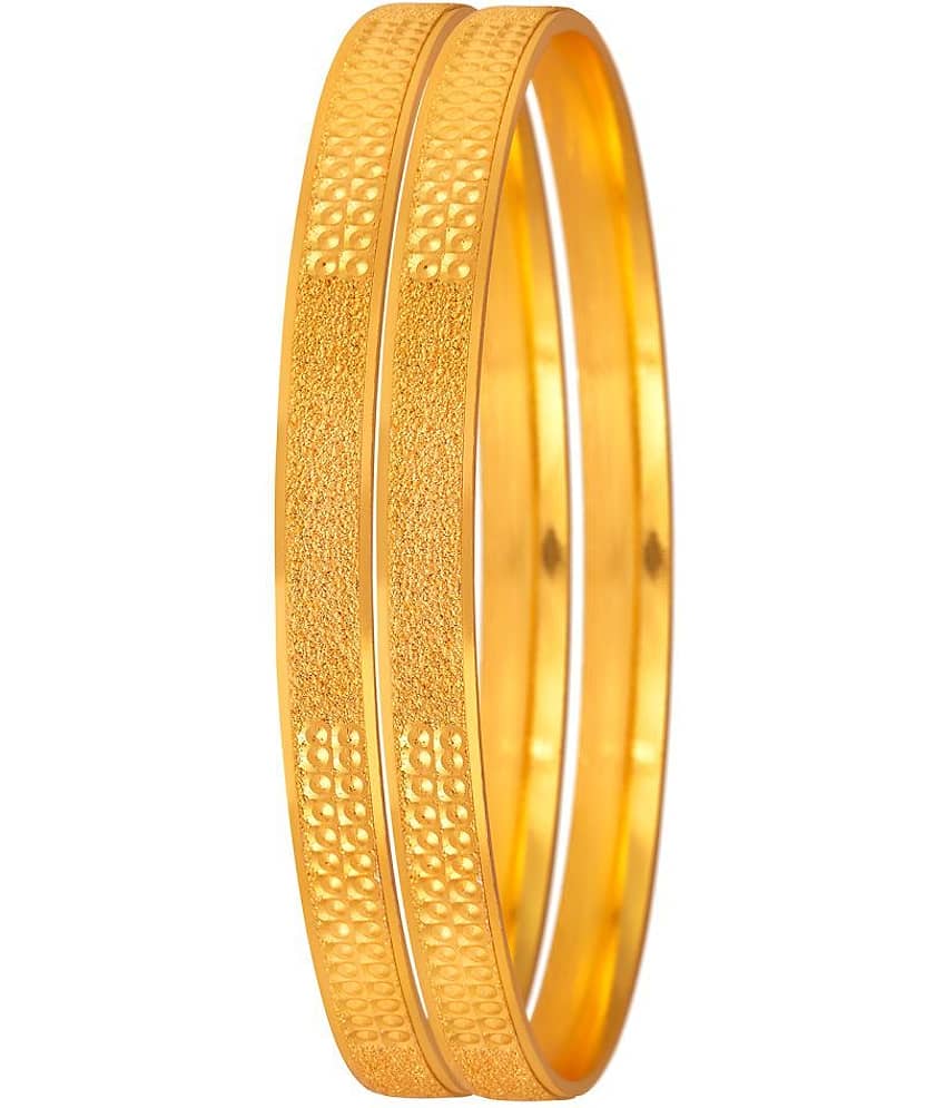 Ethnic 1 Gram Gold Plated Designer Bangle for women( set of 2) - Bangles & Bracelets | Buy online on ZillyBuy