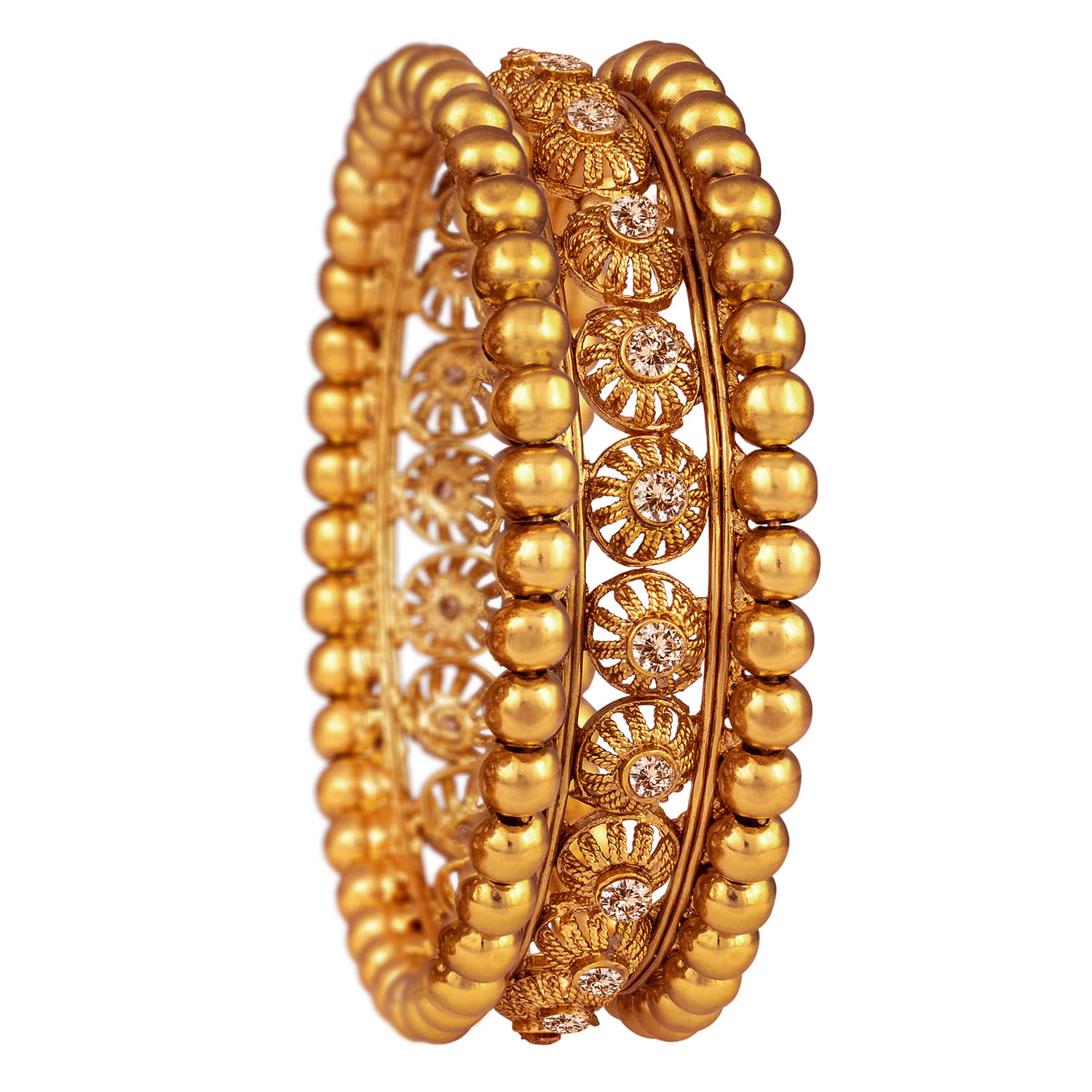 Ethnic One Gram Gold Plated Cz LCD Diamond Designer Kada for Women and Girls - Bangles & Bracelets | Buy online on ZillyBuy