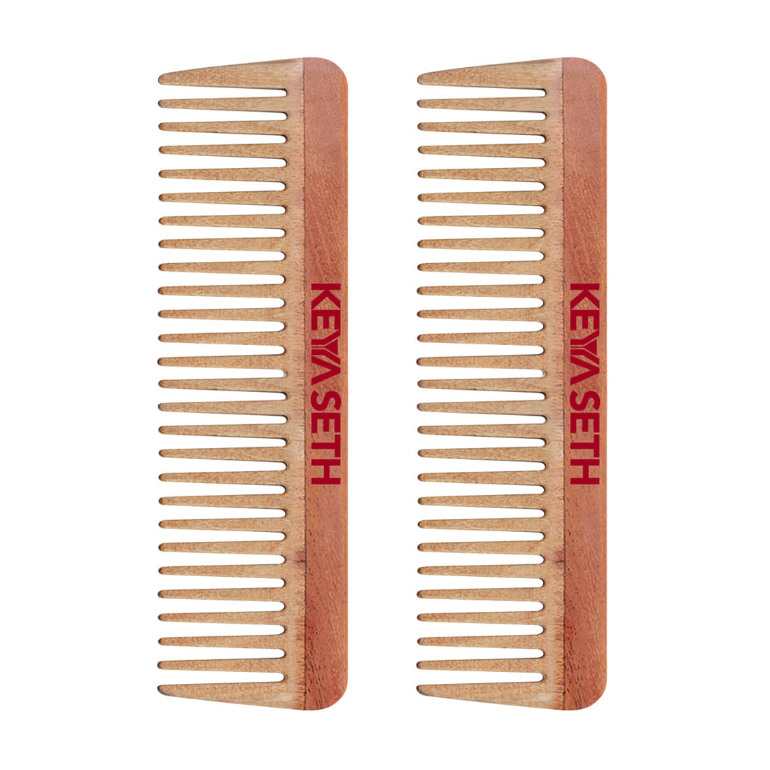 Keya Seth Aromatherapy Neem Wooden Comb Wide tooth Comb Pack of 2