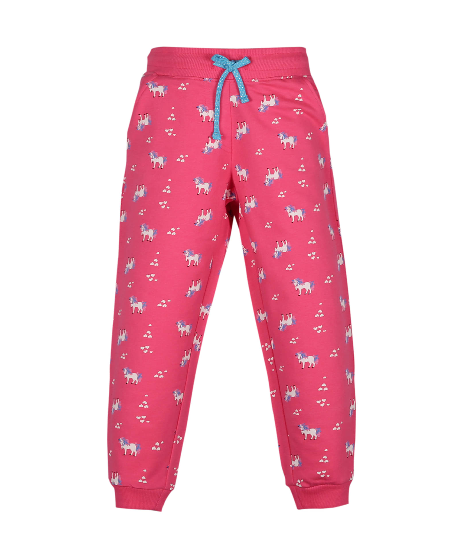     			Plum Tree Girls Unicorn  Print Jogger Track Pant  - Magenta