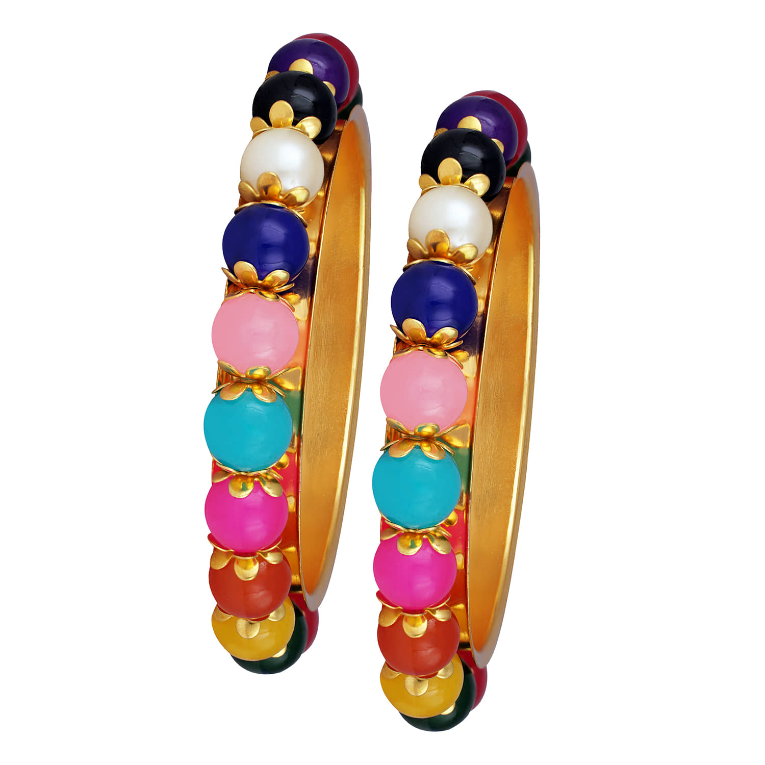 Stylish Gold Plated Multi Color Beads Bangle for women & Girls - Bangles & Bracelets | Buy online on ZillyBuy
