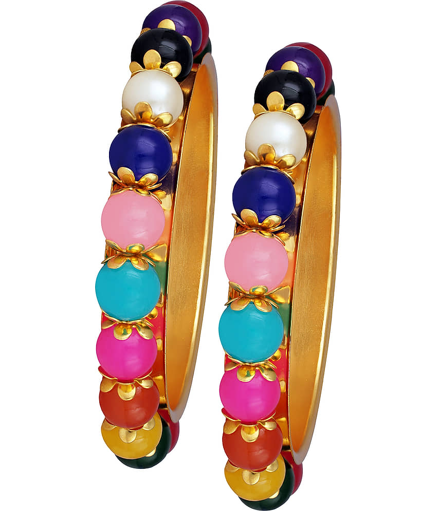 Stylish Gold Plated Multi Color Beads Bangle for women & Girls - Bangles & Bracelets | Buy online on ZillyBuy