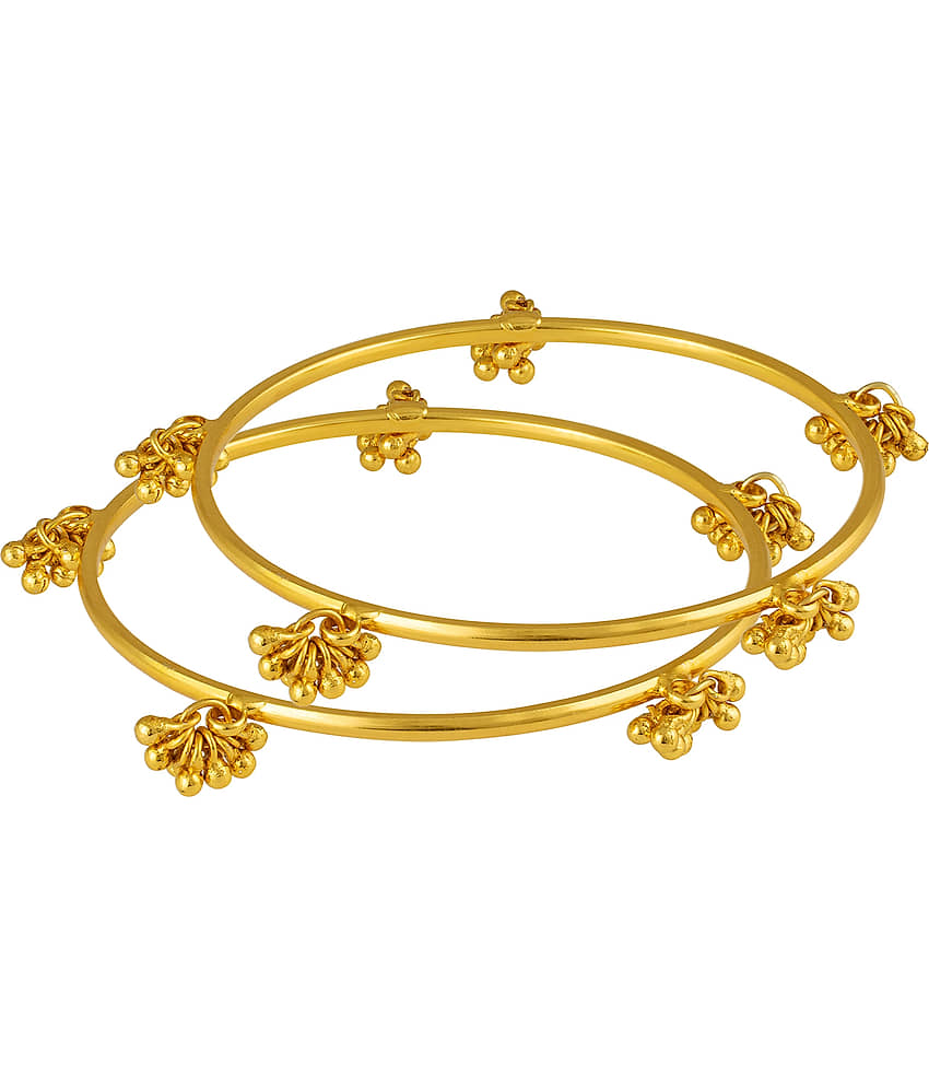 Stylish Gold Plated Small Ghungaru Set of 2 bangle for Girls and Women - Bangles & Bracelets | Buy online on ZillyBuy