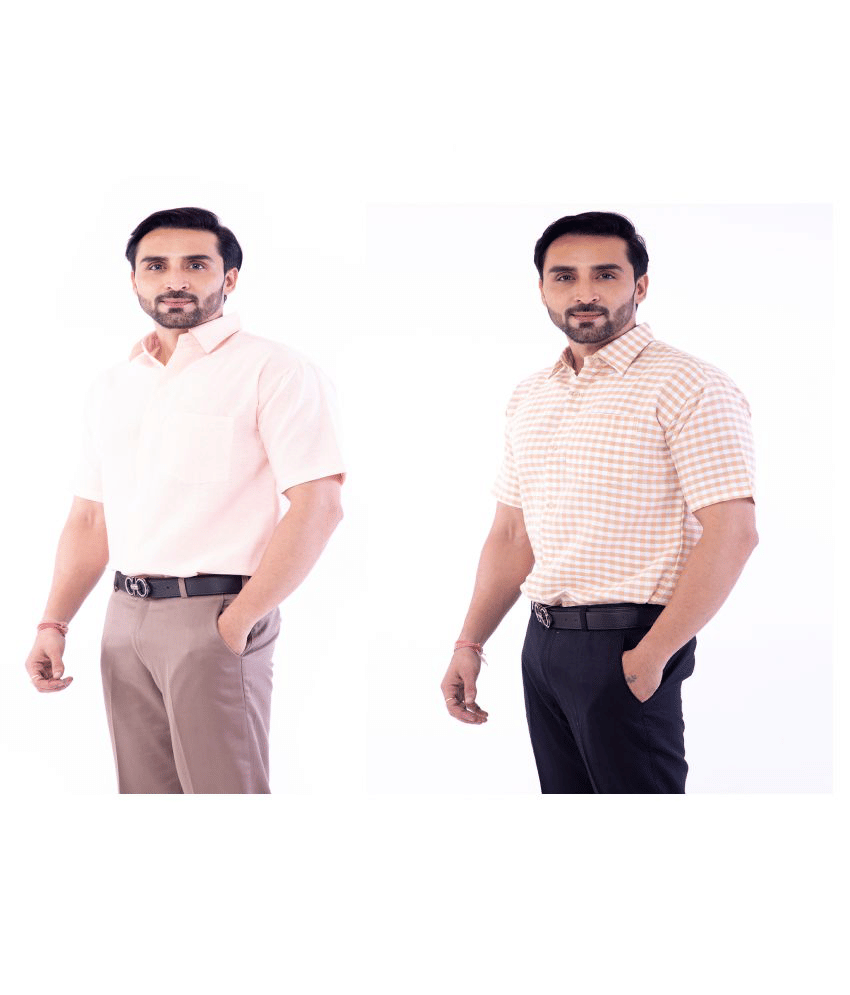 DESHBANDHU DBK 100% Cotton Regular Fit Solids Men's Casual Shirt - Multi ( Pack of 2 )