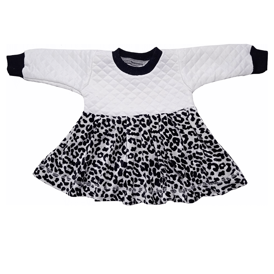 HVM Baby Girl Full Sleeves Frock (6-12M, 12-18M, 18-24M, 2-3Y, 3-4Y, 4-5Y)