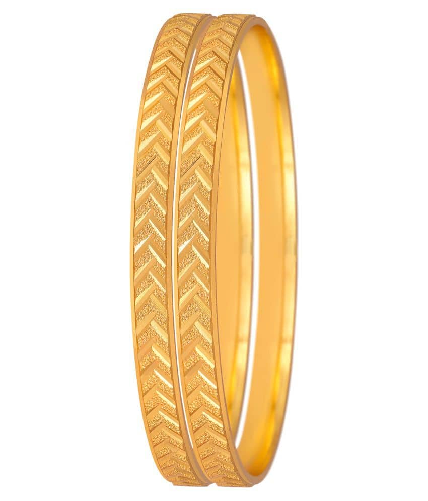 Traditional 1 Gram Gold Plated Designer Bangle for women( set of 2) - Bangles & Bracelets | Buy online on ZillyBuy