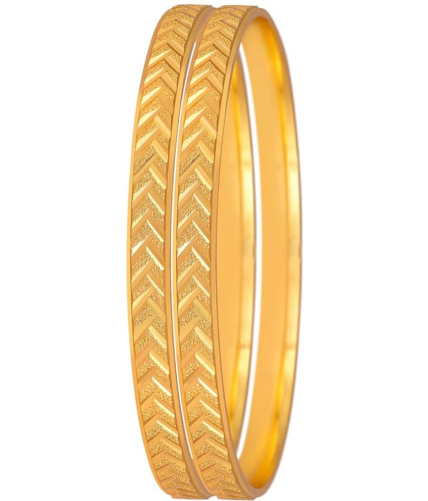 Traditional 1 Gram Gold Plated Designer Bangle for women( set of 2) - Bangles & Bracelets | Buy online on ZillyBuy